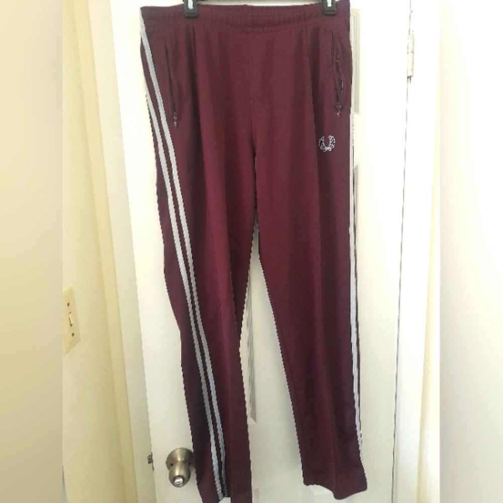 Men's Burgundy Track Pants